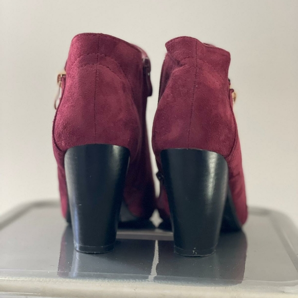 Maroon Zipper Ankle Bootie - Picture 2 of 3